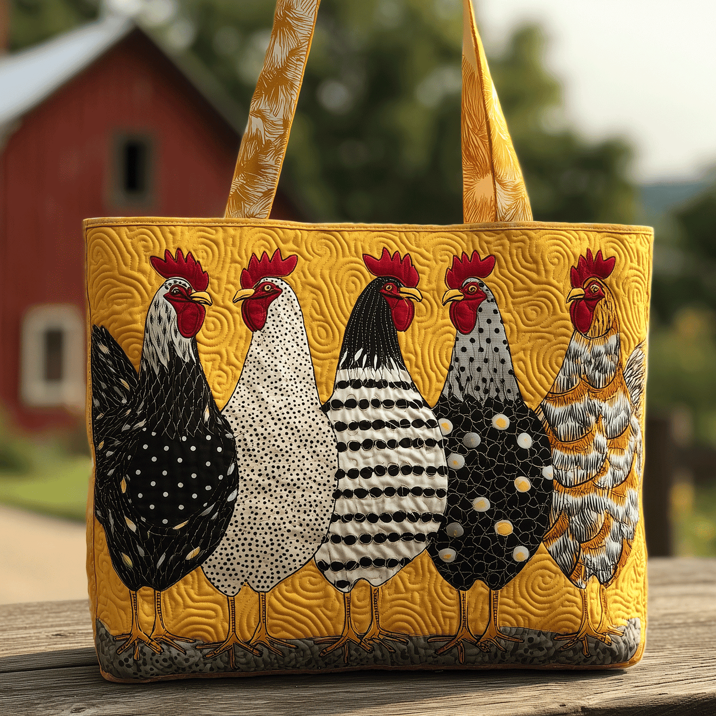 Cluckin in Style Quilted Tote Bag NCU0TH2814