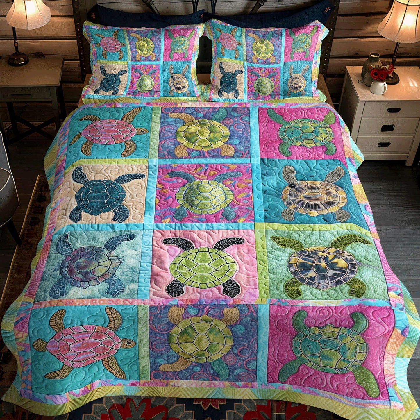 Coastal Calm 3-Piece Quilted Bedding Set NCU0TL763