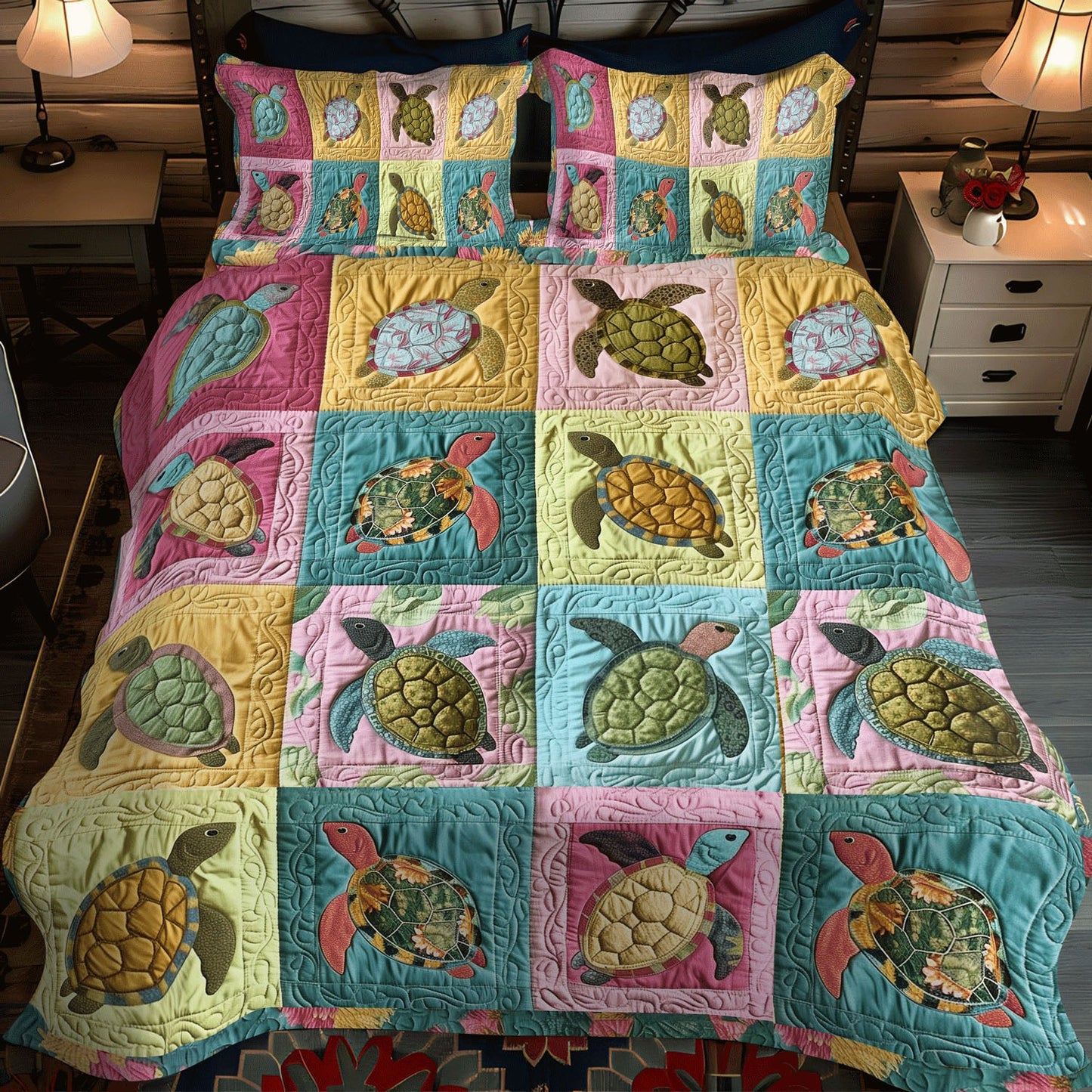 Coastal Drift 3-Piece Quilted Bedding Set NCU0TL754