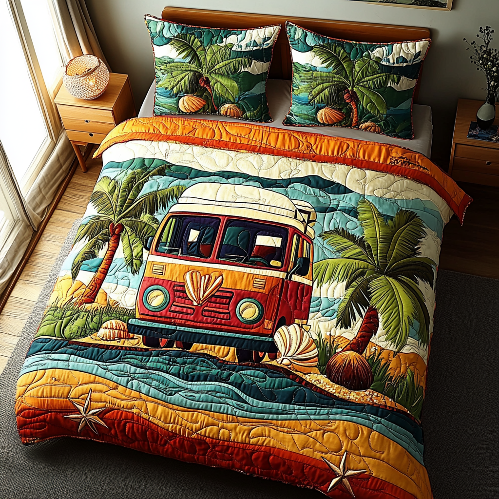 Coastal Highway 3-Piece Quilted Bedding Set NCU0DV2748