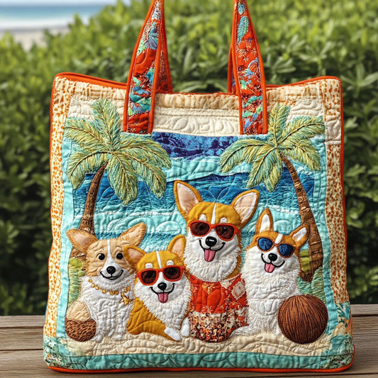 Coconut Pup Quilted Tote Bag NCU0PT9232