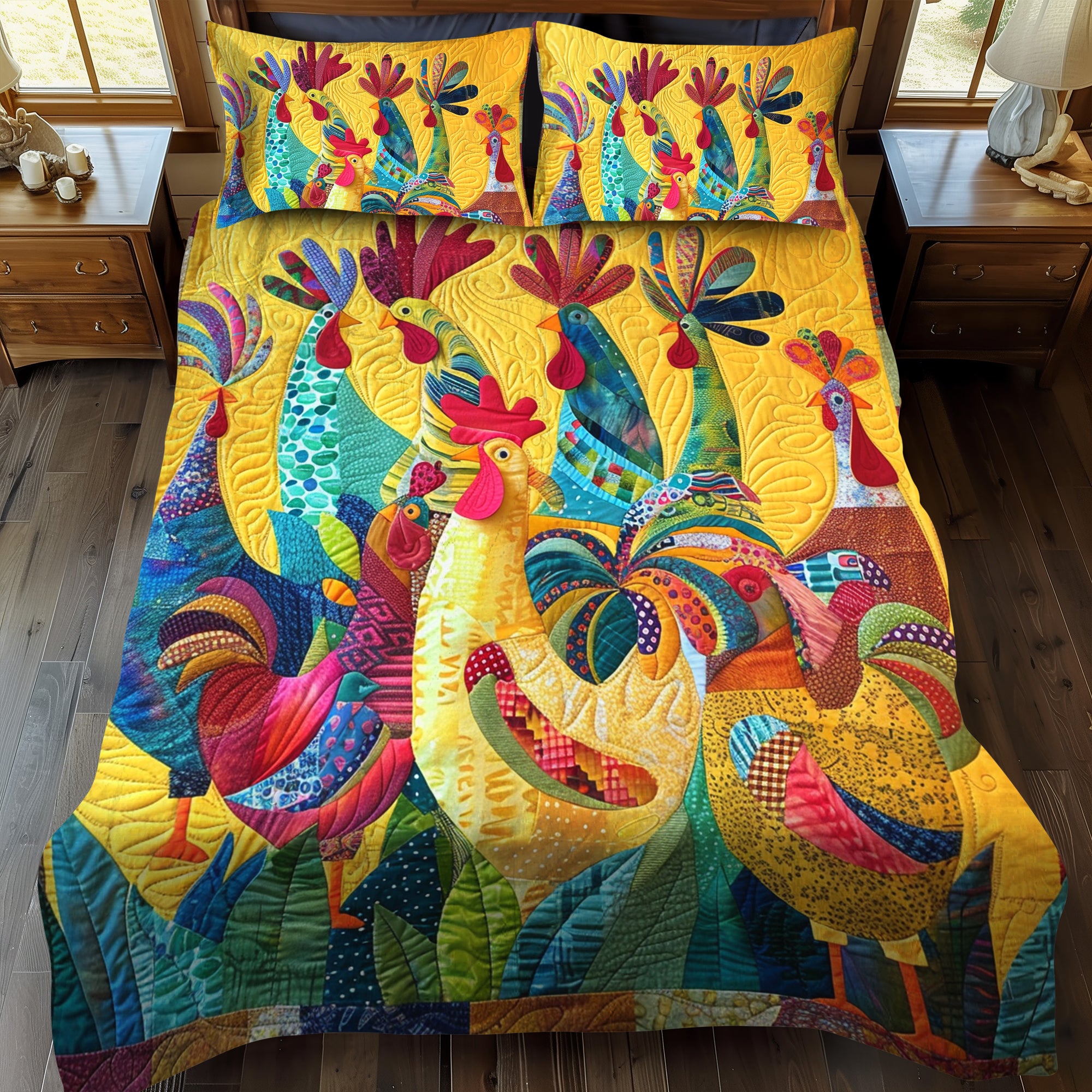 Turkey Togetherness 3-Piece Quilted Bedding Set NCU0TH1101