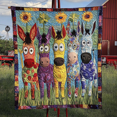 Colorful Herd Quilted Blanket NCU0PT6463