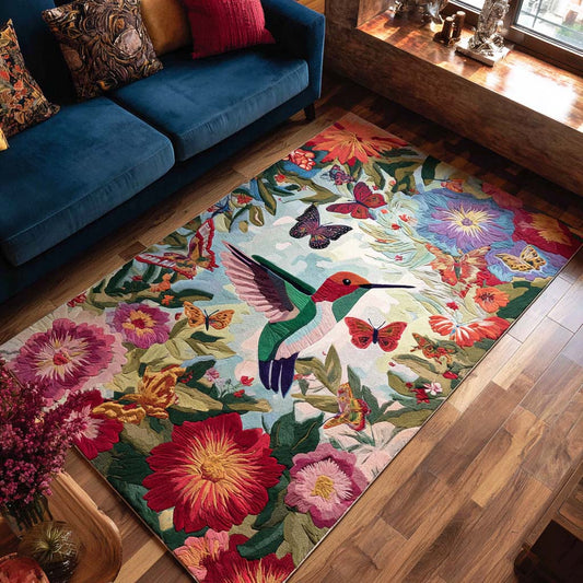 Colorful Hummingbird Area Rug NCU0NT10067
