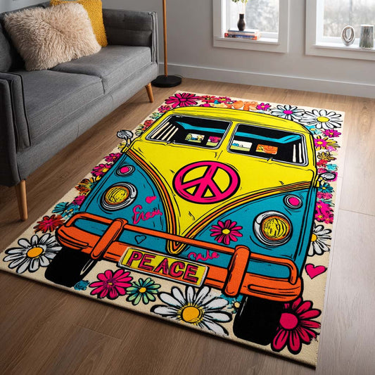 Colorful Van Daisy Area Rug NCU0XD854