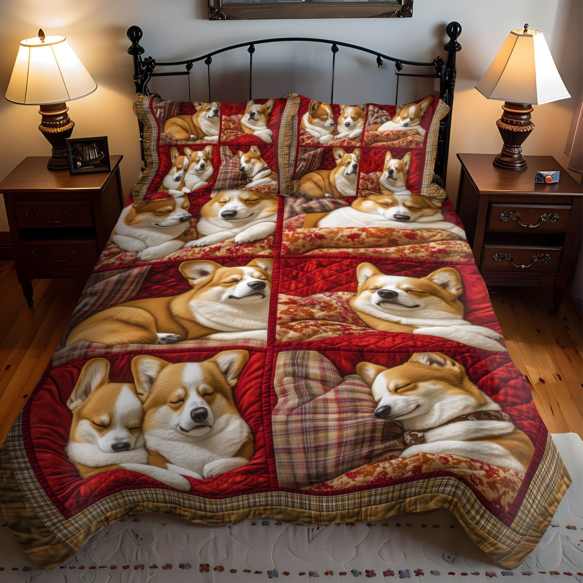 Corgi Crew Quilted Blanket NCU0VH164 main image 0