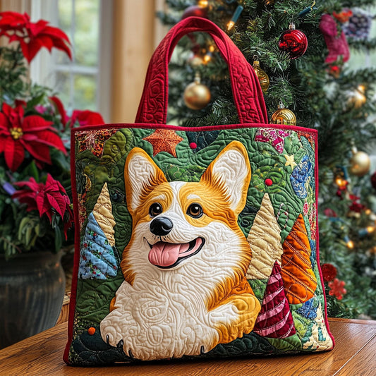 Corgi Delight Quilted Tote Bag NCU0PT9345