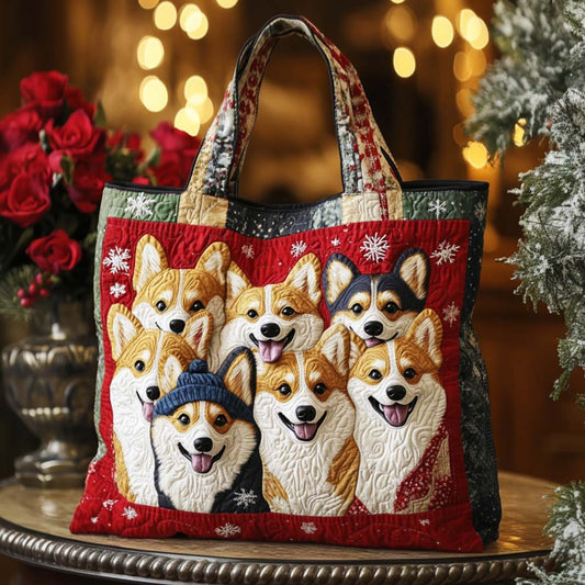 Corgi Joy Quilted Tote Bag NCU0NT9759