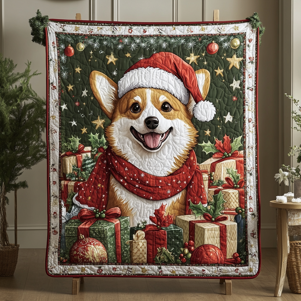 Corgi christmas blanket shop