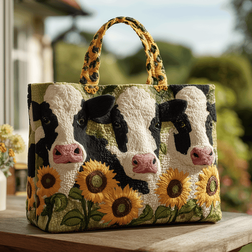 Country Moo Quilted Tote Bag NCU0TH2736