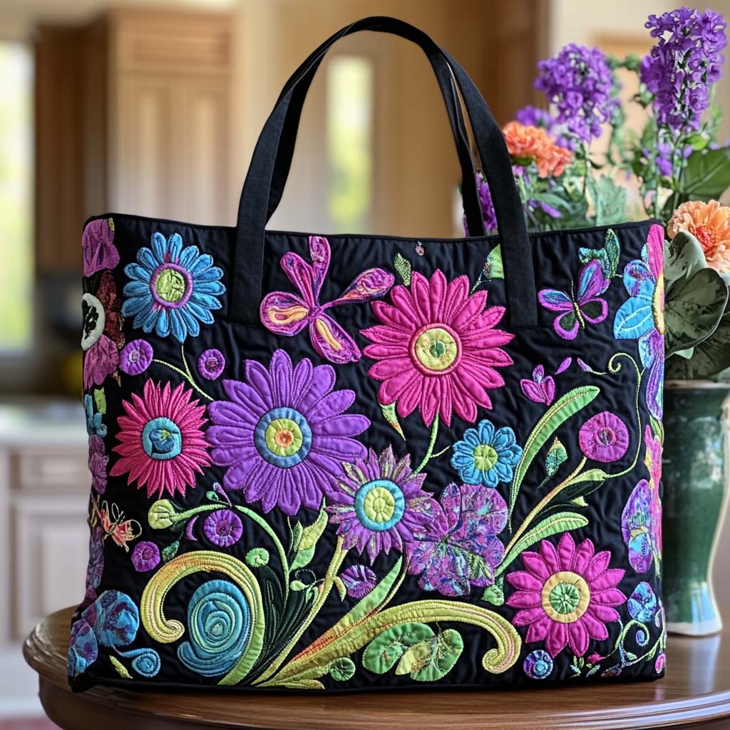 Country Sunflower Trail Quilted Tote Bag NCU0NT8462