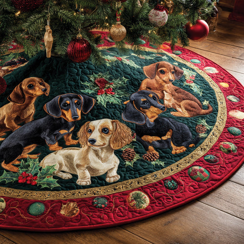 Dachshund Quilted Christmas Tree Skirt NCU0VT273