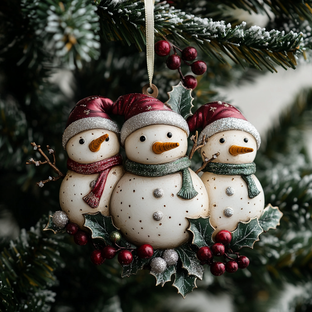 Cozy Snowmen Mica Ornament NCU0PT2755