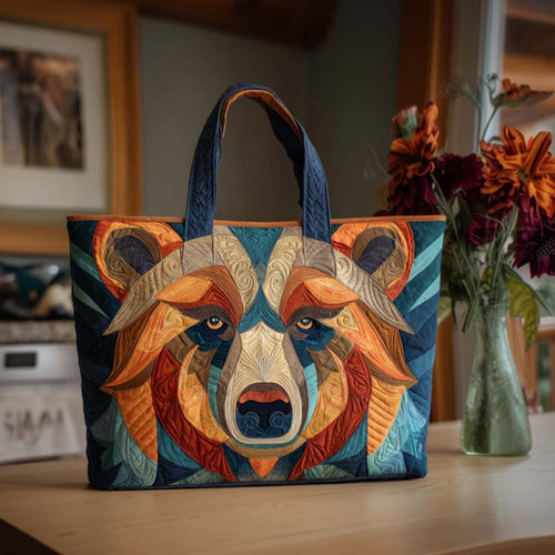 Cozy Bear Trek Quilted Tote Bag NCU0NT9169