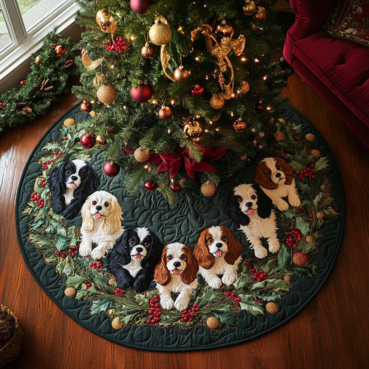 Cozy Cavalier Quilted Christmas Tree Skirt NCU0DV7991