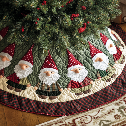 Cozy Gnome Christmas Quilted Tree Skirt NCU0DK10442