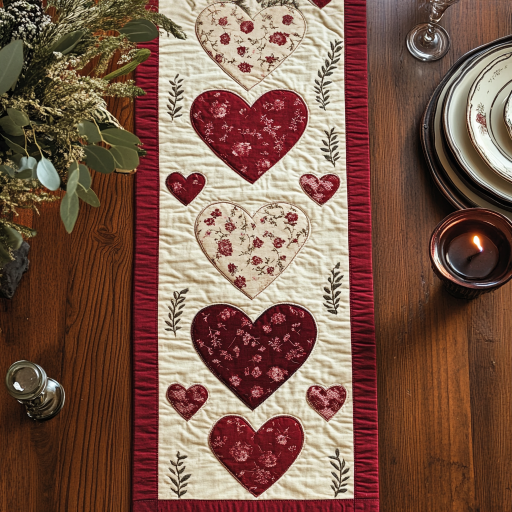 Vintage Hearth Quilted Table Runner NCU0LDH324