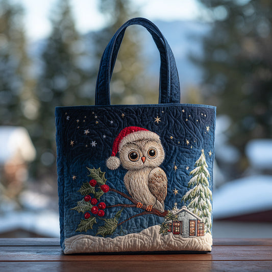 Cozy Winter Owl Quilted Tote Bag NCU0HH194