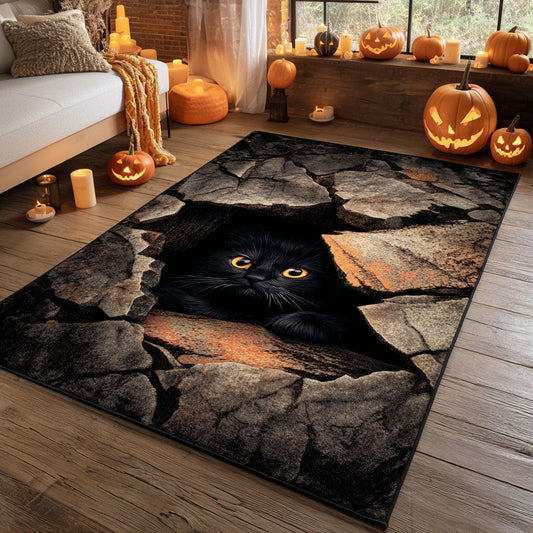 Cracked Ground Cat Area Rug NCU0TD728