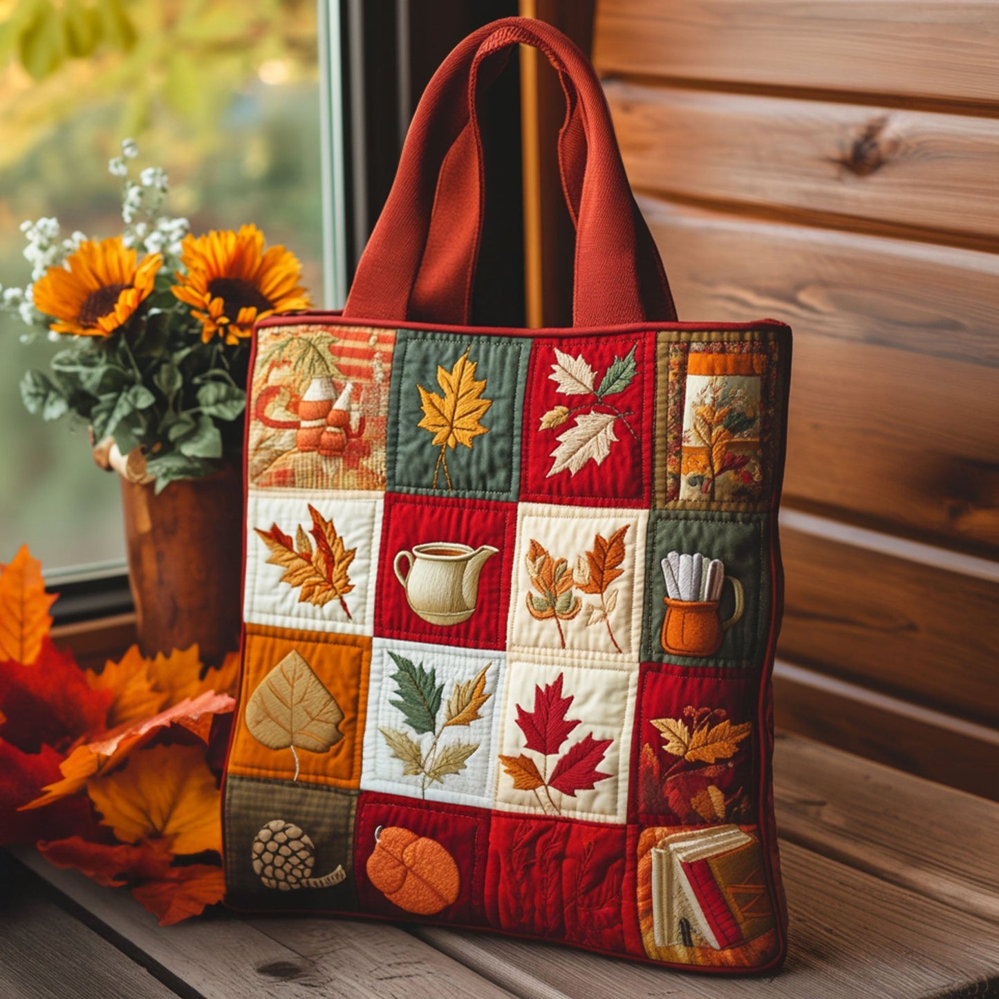 Crisp Autumn Quilted Tote Bag NCU0PT7902
