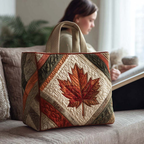 Crisp Leaves Quilted Tote Bag NCU0NT9040
