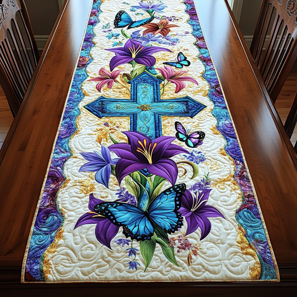 Cross Essence Quilted Table Runner NCU0DK8166 – Vantique