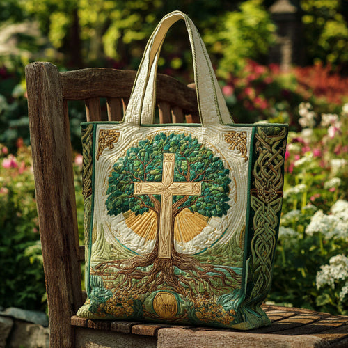 Cross of Righteousness Quilted Tote Bag NCU0PT8157