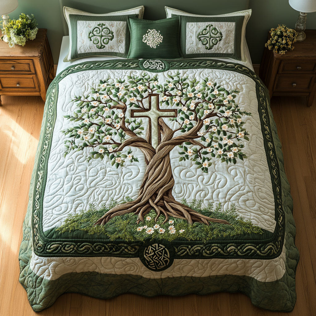 Cross And Roses Quilted Blanket NCU0TL035 main image 0