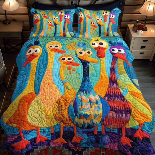 Curious Duck 3-Piece 3-Piece Quilted Bedding Set NCU0DV399