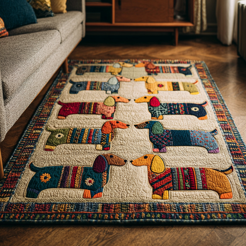 Dachshund Parade Area Rug NCU0DK10260