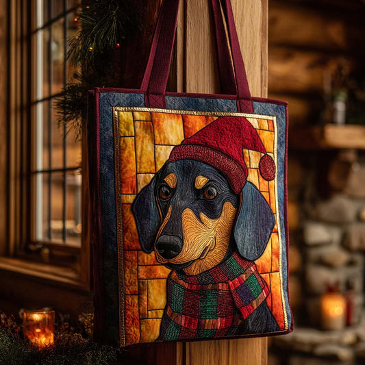 Dachshund Yuletide Glow Quilted Tote Bag NCU0XD662