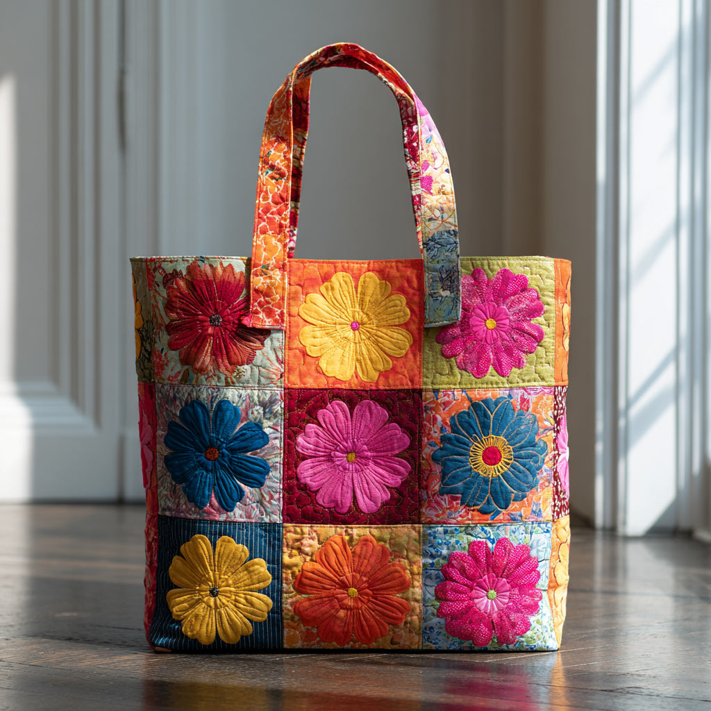 Tranquil Petals Quilted Tote Bag NCU0PTT1785