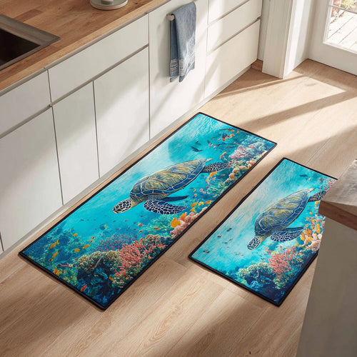 Deep Blue Glide Kitchen Area Rug NCU0DV8225