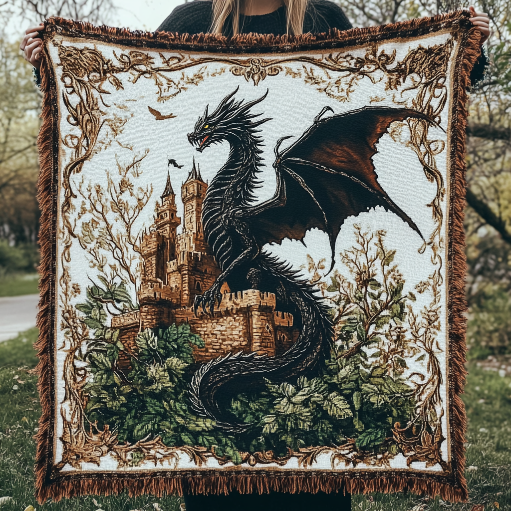 Dragon Fortress Woven Sofa Blanket NCU0DV3789