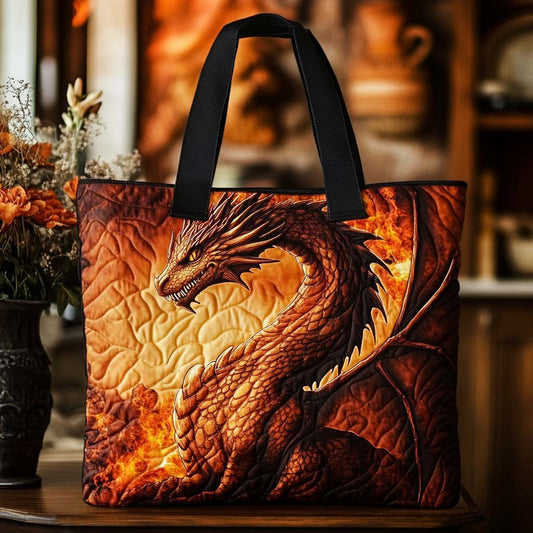 Dragon Blossom Path Quilted Tote Bag NCU0NT8445