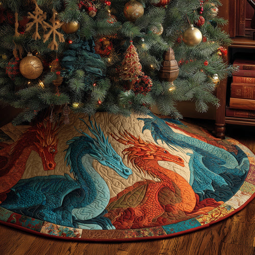 Dragonfire Eve Christmas Quilted Tree Skirt NCU0TH3656