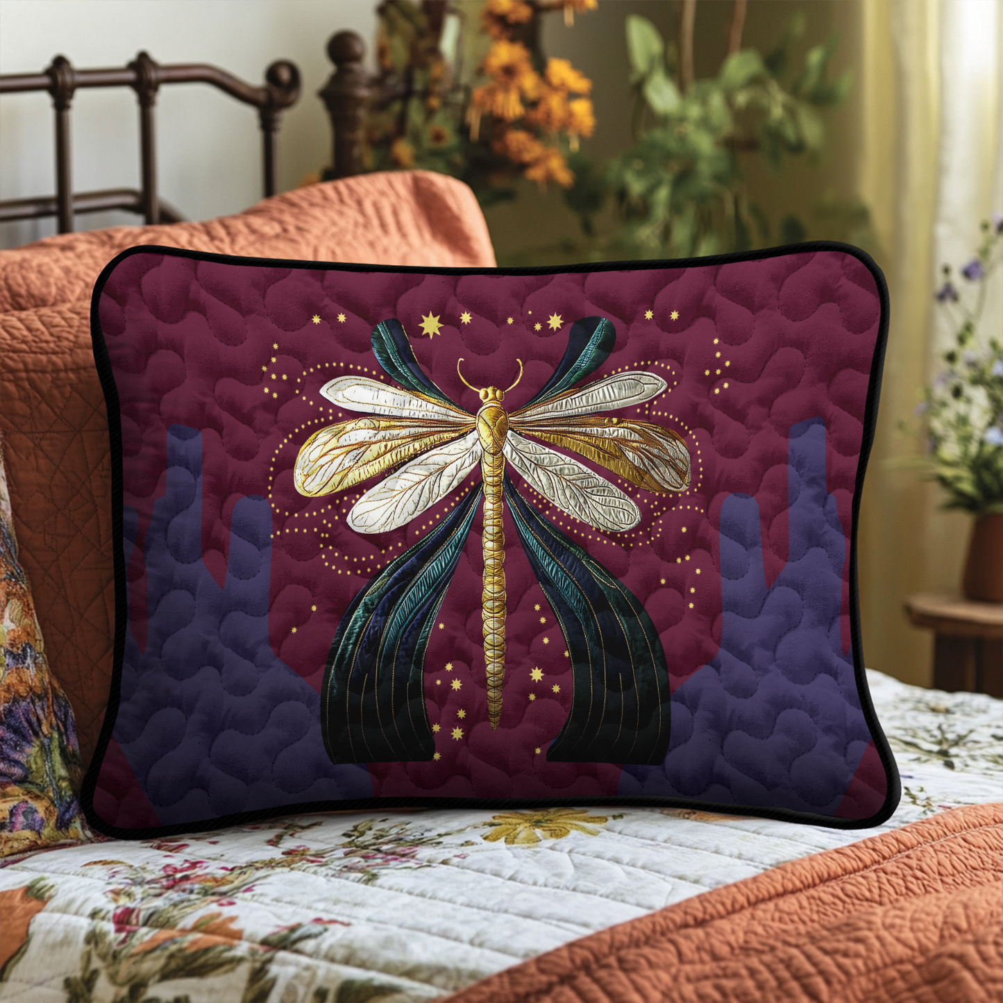 Dragonfly Dreams Quilted Bedding Pillow Case NCU0DK4181