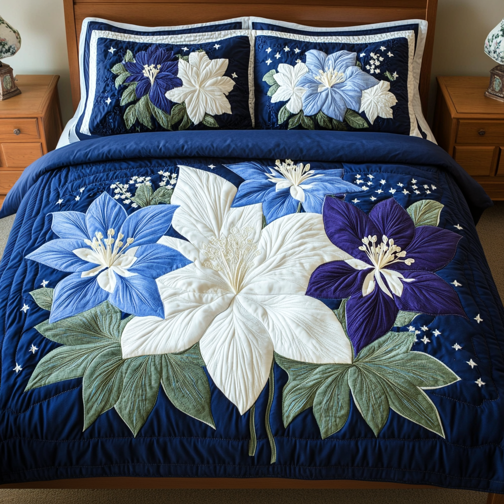 Dream Blossom 3-Piece Quilted Bedding Set NCU0VH4488 – Vantique