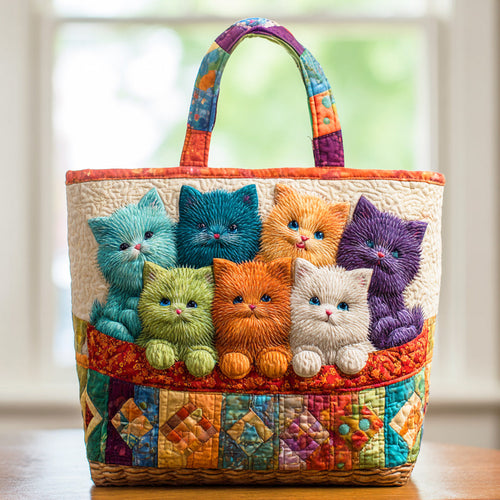 Dreamy Cat Corner Quilted Tote Bag NCU0TD1174