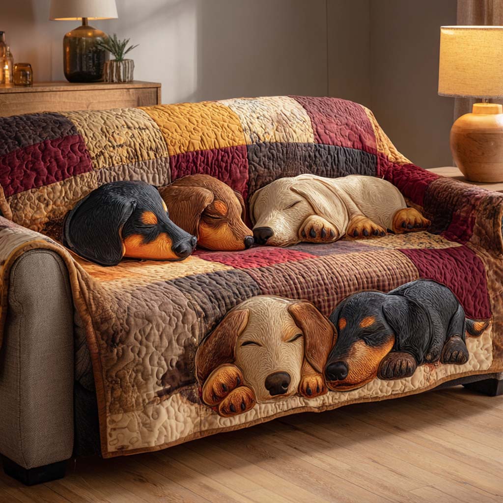 Dreamy Pup Haven Quilted Sofa Cover NCU0XD1292