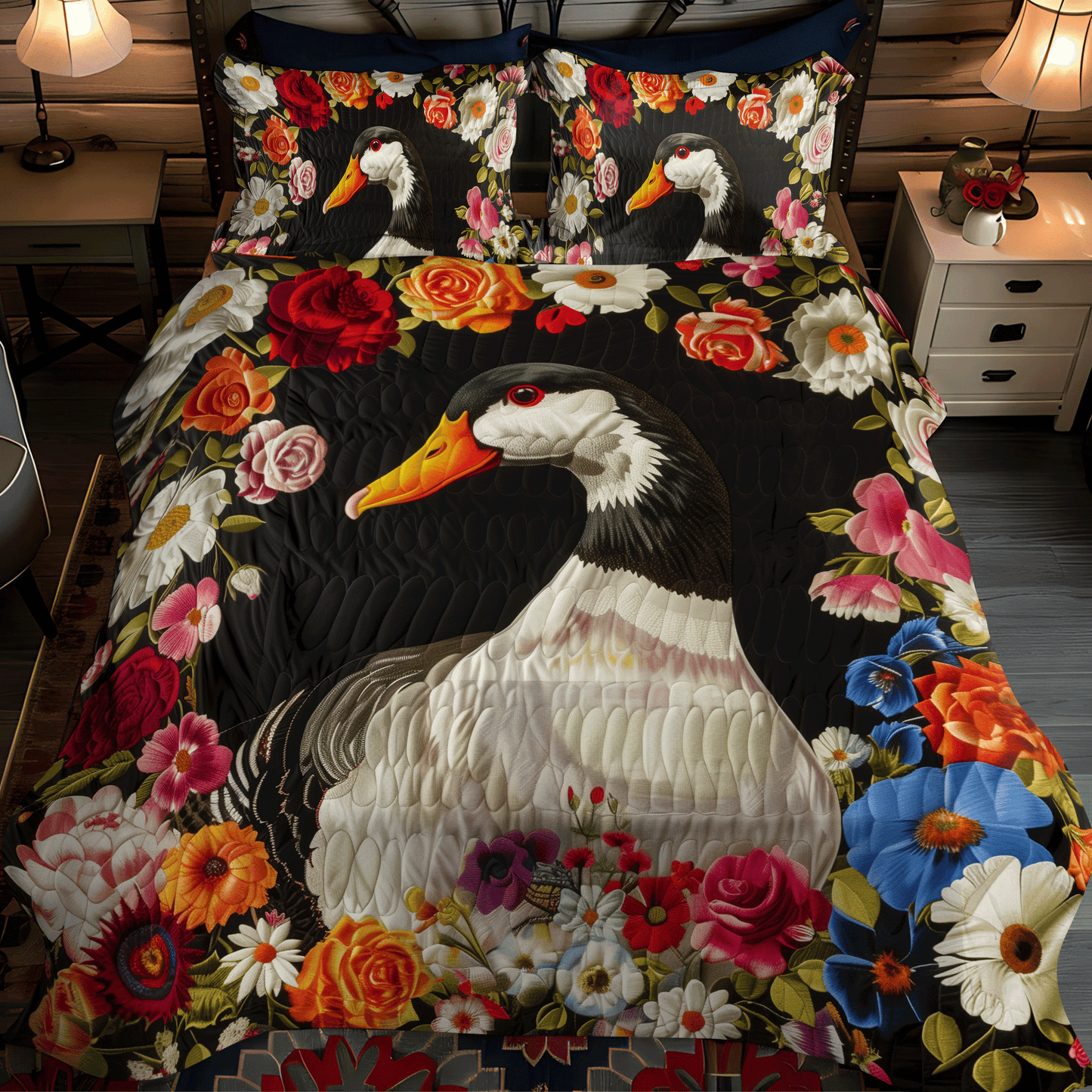 Duck Majesty 3-Piece 3-Piece Quilted Bedding Set NCU0DV401