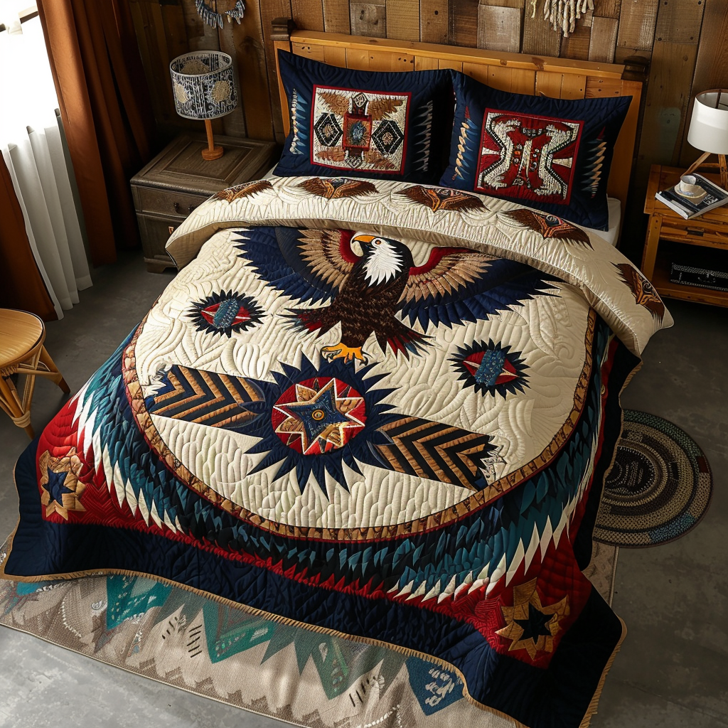 Eagle Victory 3-Piece Quilted Bedding Set NCU0NTD1824