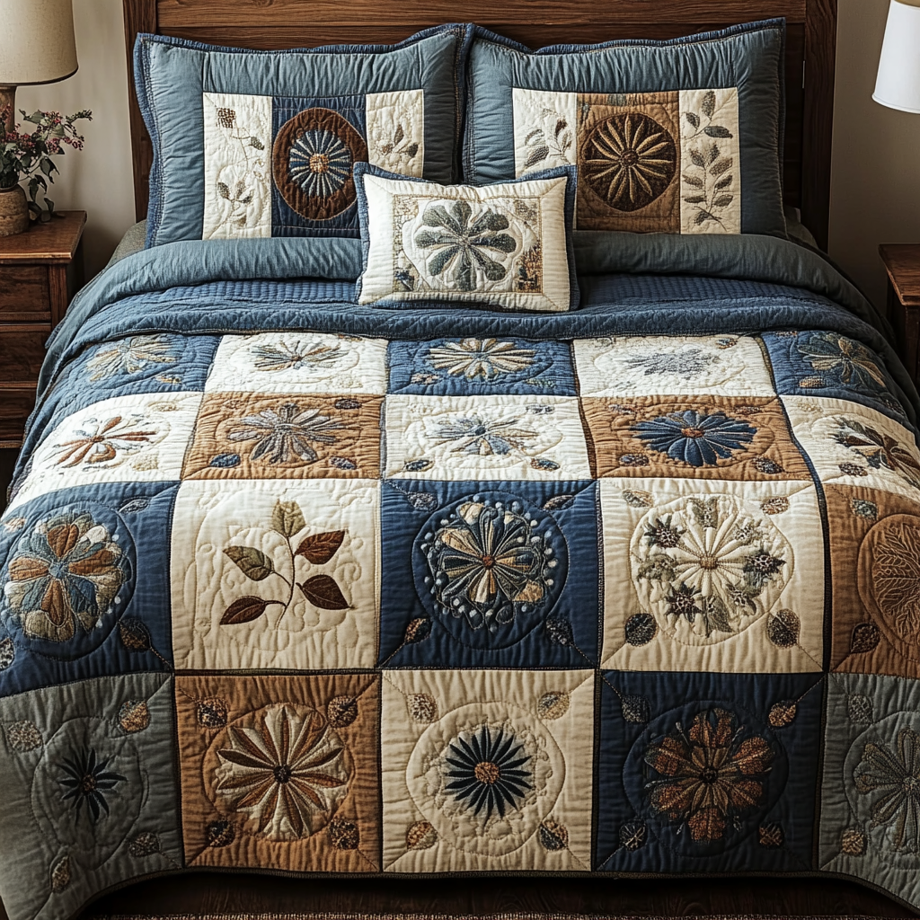 Boho Radiance 3-Piece Quilted Bedding Set NCU0NXD1727