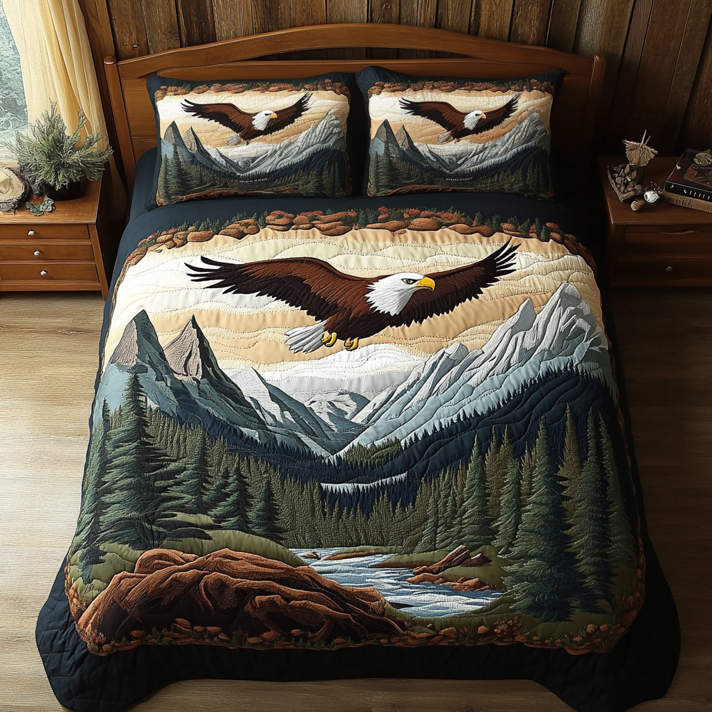 Copper Spirit 3-Piece Quilted Bedding Set NCU0NXD1751 main image 1