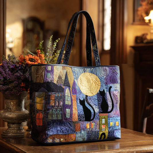 Ebony Whiskers Quilted Tote Bag NCU0PT8888