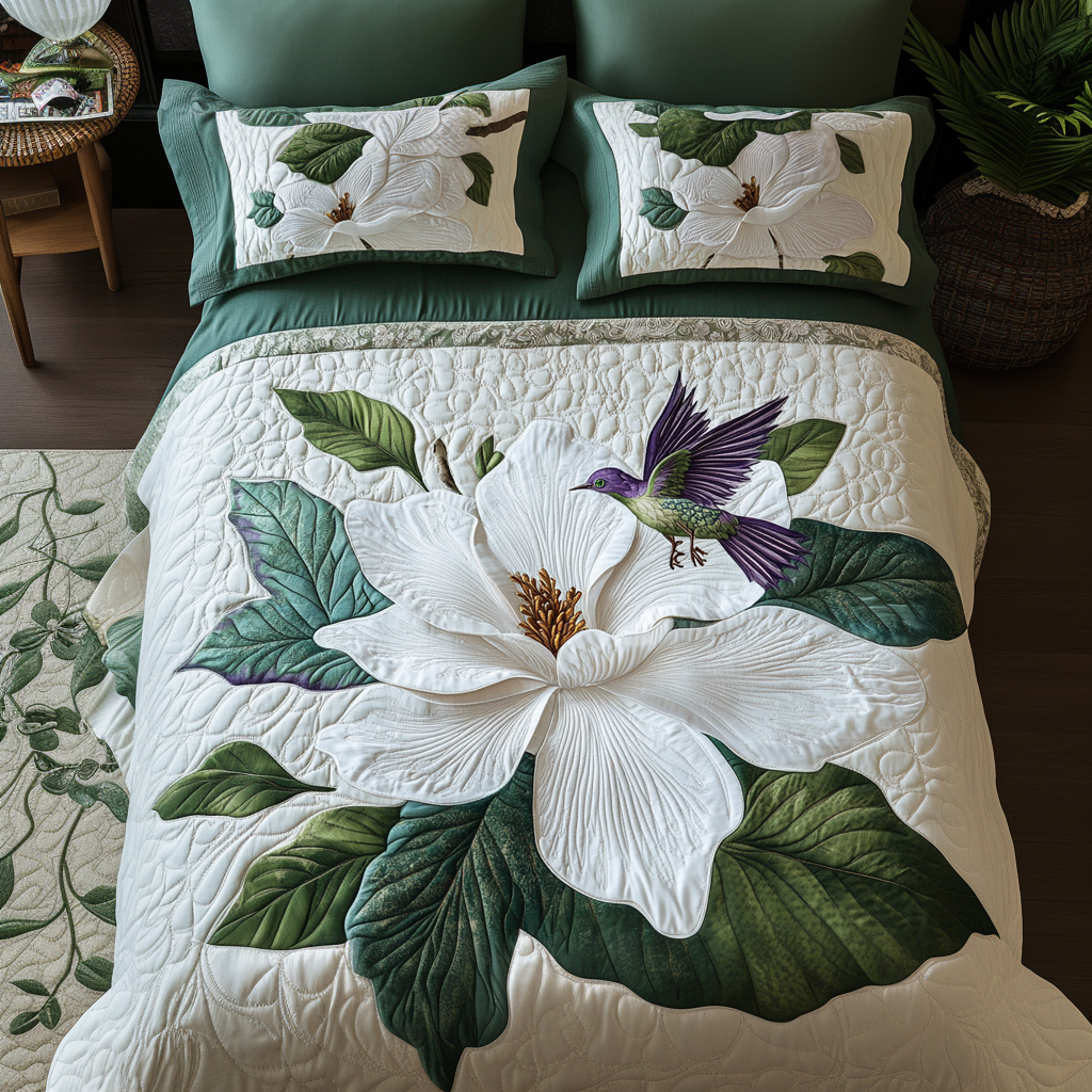 Elegant Bloom 3-Piece Quilted Bedding Set NCU0VH2792 – Vantique