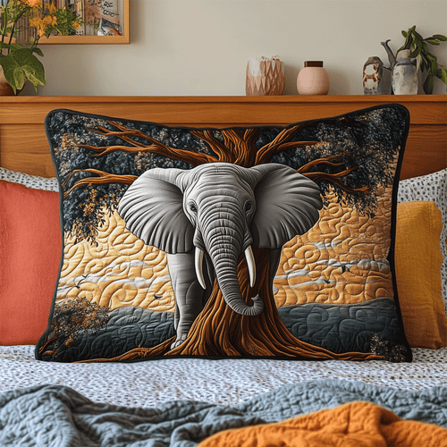 Elephant Baobab Quilted Bedding Pillow Case NCU0DV3079