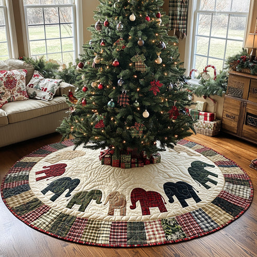 Elephant Magic Quilted Christmas Tree Skirt NCU0DV7838