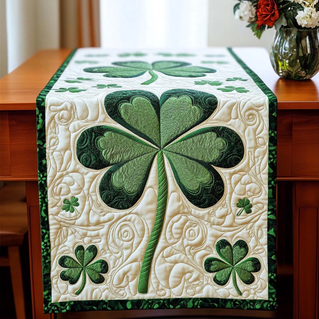 Emerald Charm Quilted Table Runner NCU0NT1618 – Vantique