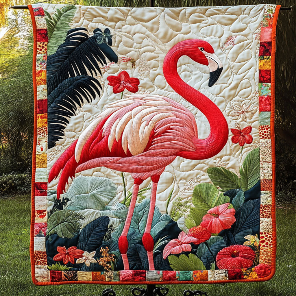 Flamingo Sunshine Quilted Blanket NCU0TL749 main image 1